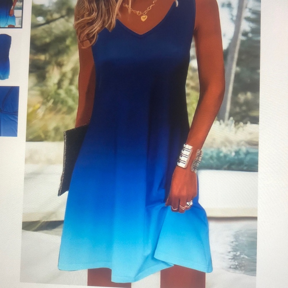 Vibrant Ombre V-Neck Tank Dress